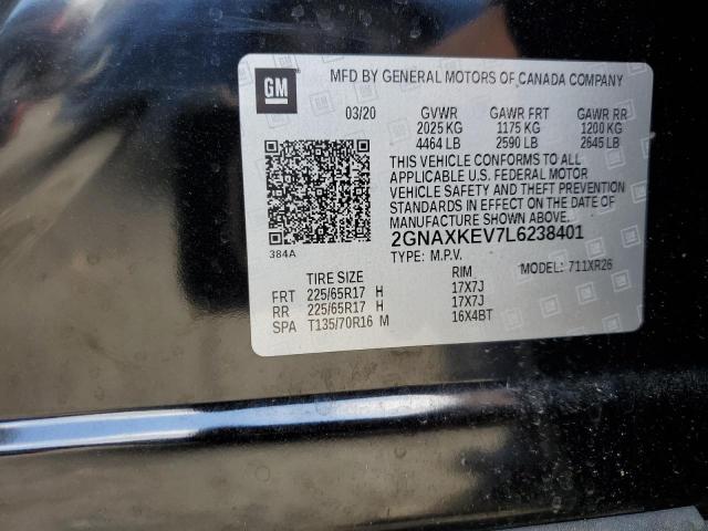 2020 Chevrolet Equinox Lt VIN: 2GNAXKEV7L6238401 Lot: 50864624