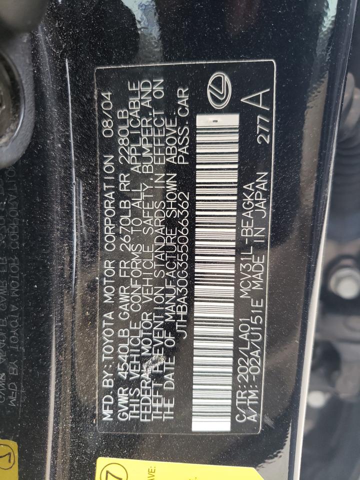 JTHBA30G355066362 2005 Lexus Es 330