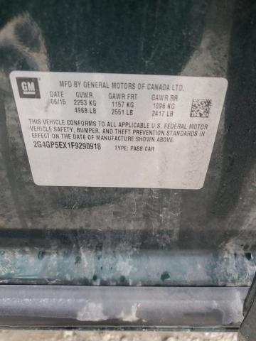 2015 BUICK REGAL PREM 2G4GP5EX1F9290918