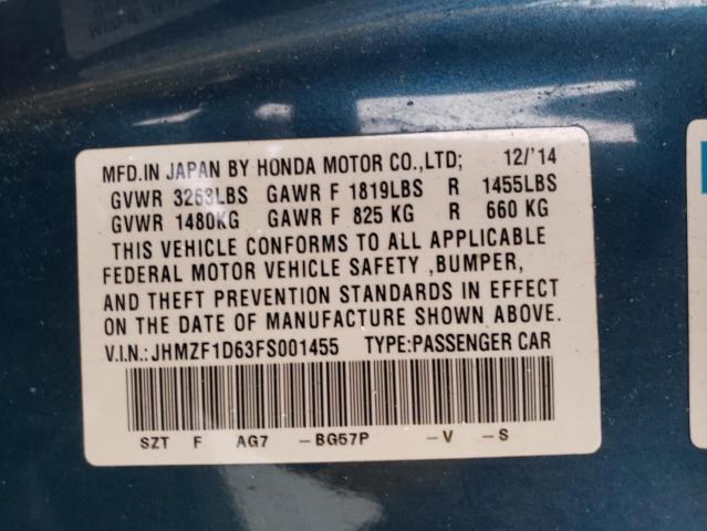 Lot #2503137685 2015 HONDA CR-Z EX salvage car