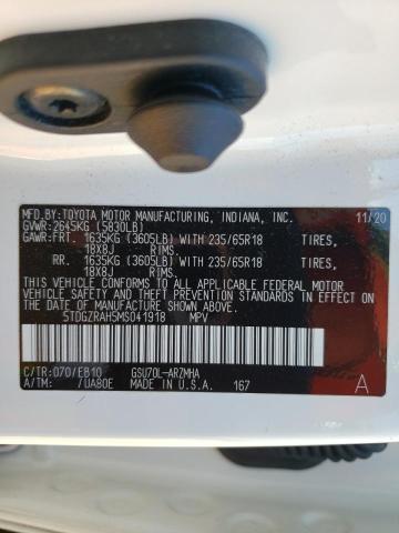 2021 Toyota Highlander Xle VIN: 5TDGZRAH5MS041918 Lot: 49797314