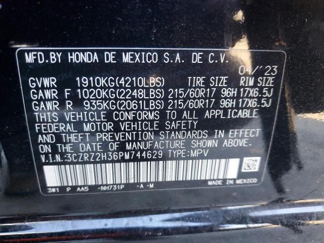 2023 Honda Hr-V Lx VIN: 3CZRZ2H36PM744629 Lot: 49088544