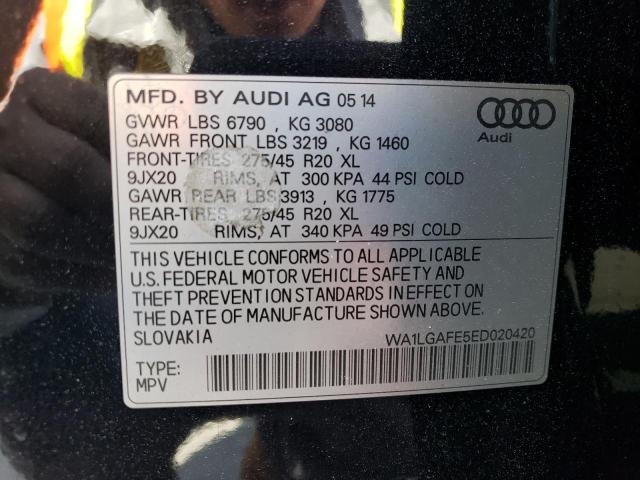 2014 Audi Q7 Premium Plus VIN: WA1LGAFE5ED020420 Lot: 51845154