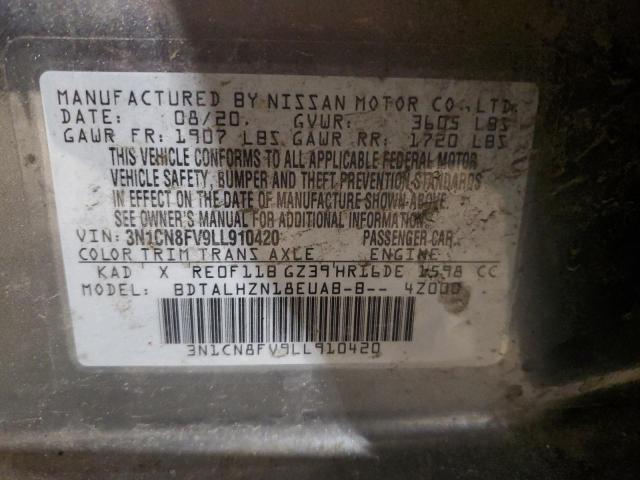 2020 NISSAN VERSA SR 3N1CN8FV9LL910420