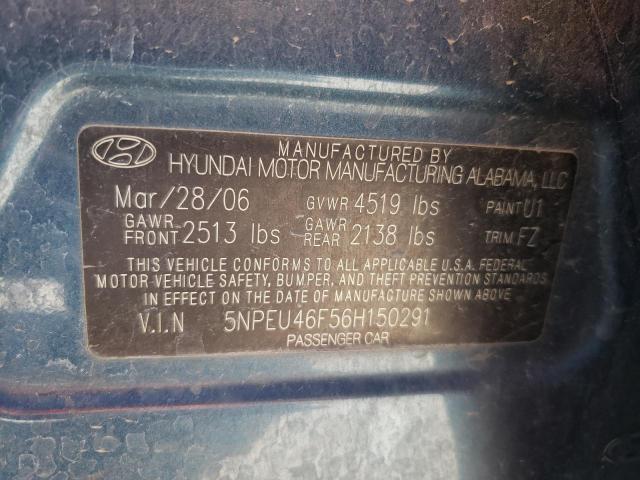 2006 Hyundai Sonata Gls VIN: 5NPEU46F56H150291 Lot: 53101014