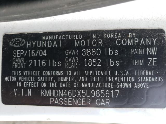2005 Hyundai Elantra Gls VIN: KMHDN46DX5U985617 Lot: 50101014