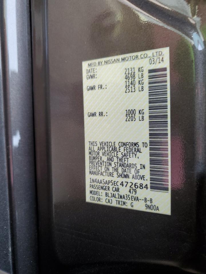 1N4AA5AP5EC472684 2014 Nissan Maxima S