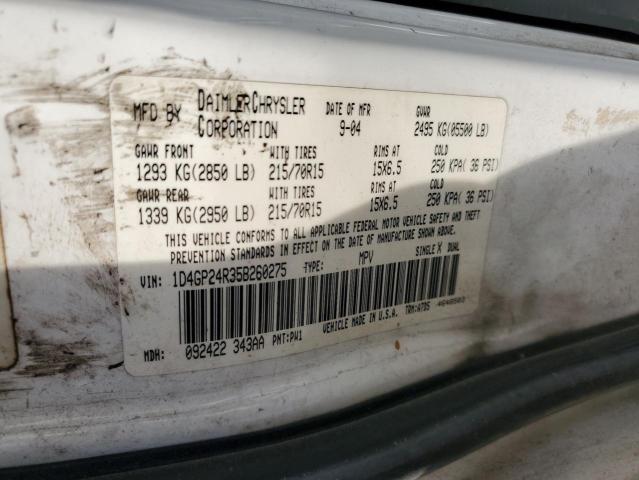 2005 Dodge Grand Caravan Se VIN: 1D4GP24R35B260275 Lot: 50990554