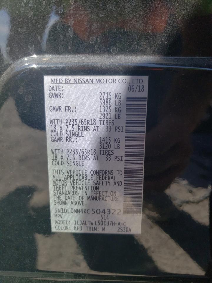 5N1DL0MN4KC504322 2019 Infiniti Qx60 Luxe