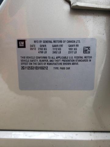 2014 Chevrolet Impala Lt VIN: 2G1125S31E9169212 Lot: 52187044