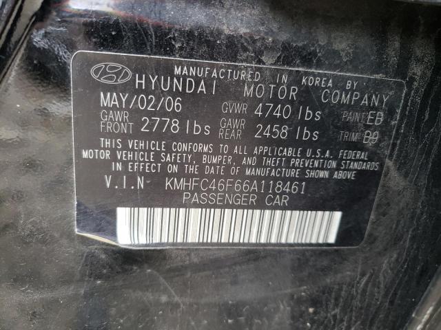 2006 Hyundai Azera Se VIN: KMHFC46F66A118461 Lot: 49773434