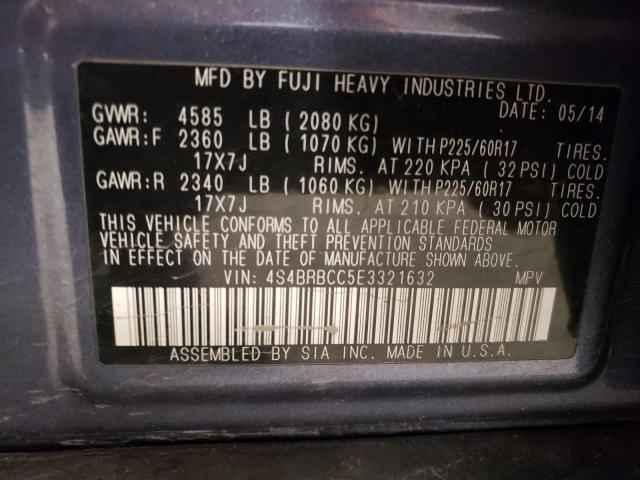2014 Subaru Outback 2.5I Premium VIN: 4S4BRBCC5E3321632 Lot: 50879784