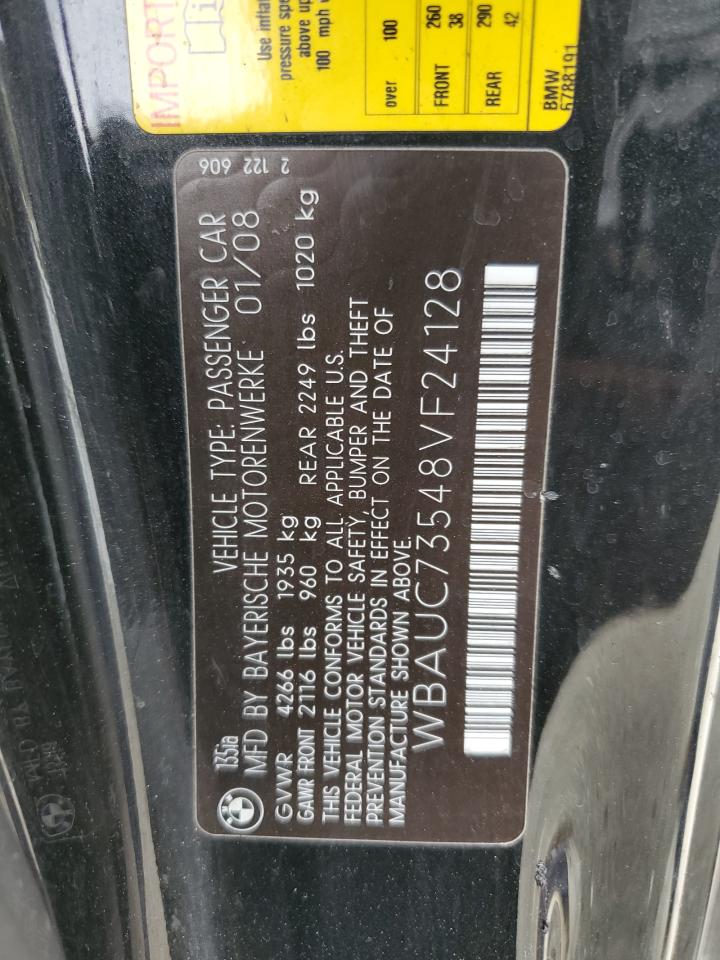 WBAUC73548VF24128 2008 BMW 135 I