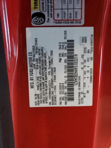 2009 Ford Mustang Gt VIN: 1ZVHT82H495103219 Lot: 49593324