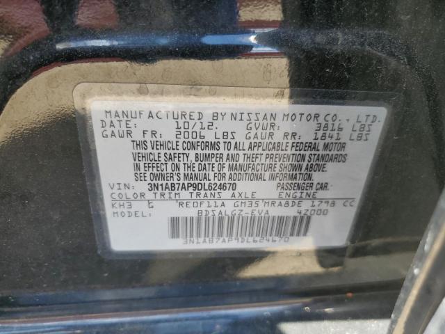 2013 Nissan Sentra S VIN: 3N1AB7AP9DL624670 Lot: 51986324