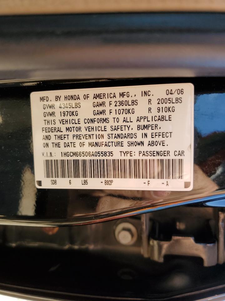 1HGCM66506A055835 2006 Honda Accord Ex