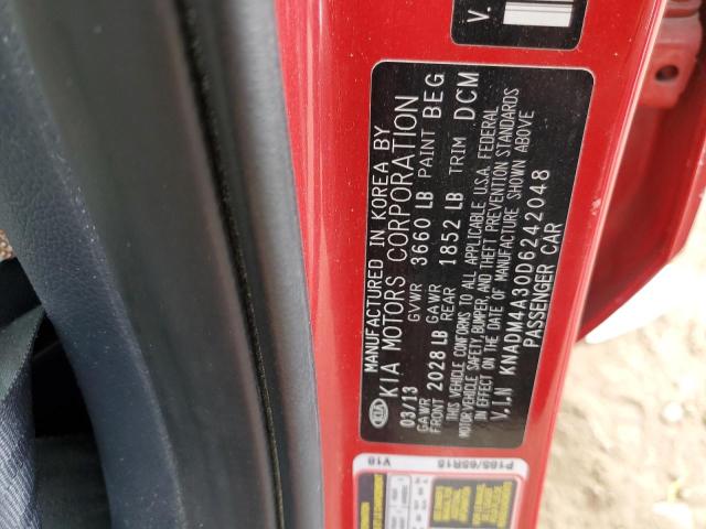 2013 Kia Rio Lx VIN: KNADM4A30D6242048 Lot: 50700854