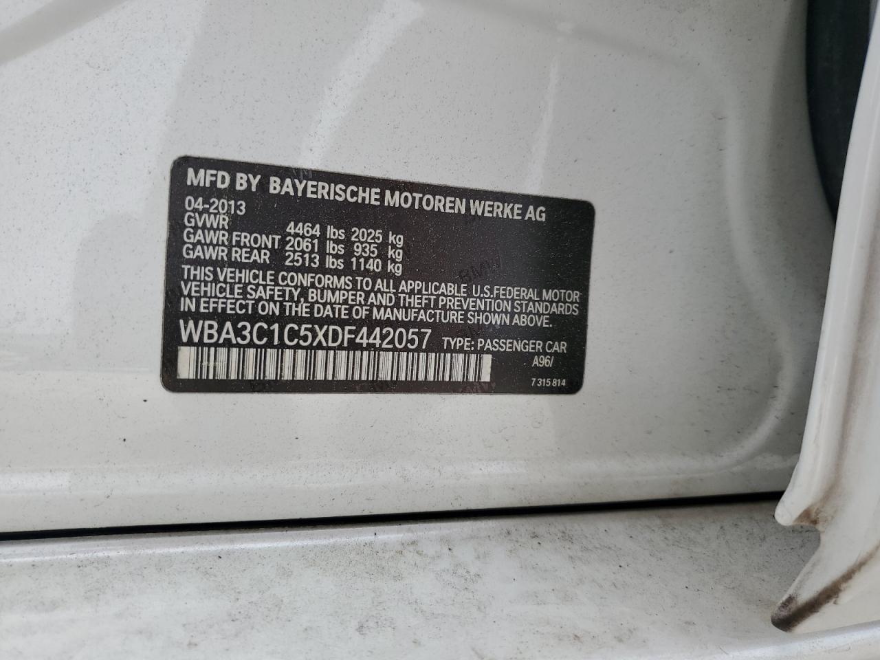 WBA3C1C5XDF442057 2013 BMW 328 I Sulev