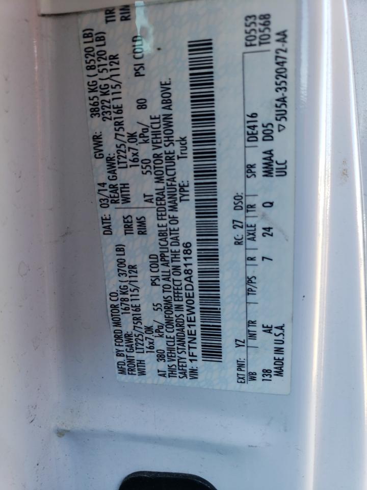 1FTNE1EW0EDA81186 2014 Ford Econoline E150 Van