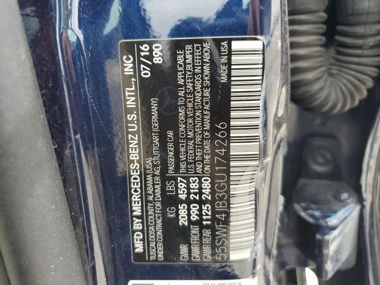 55SWF4JB3GU174266 2016 Mercedes-Benz C 300