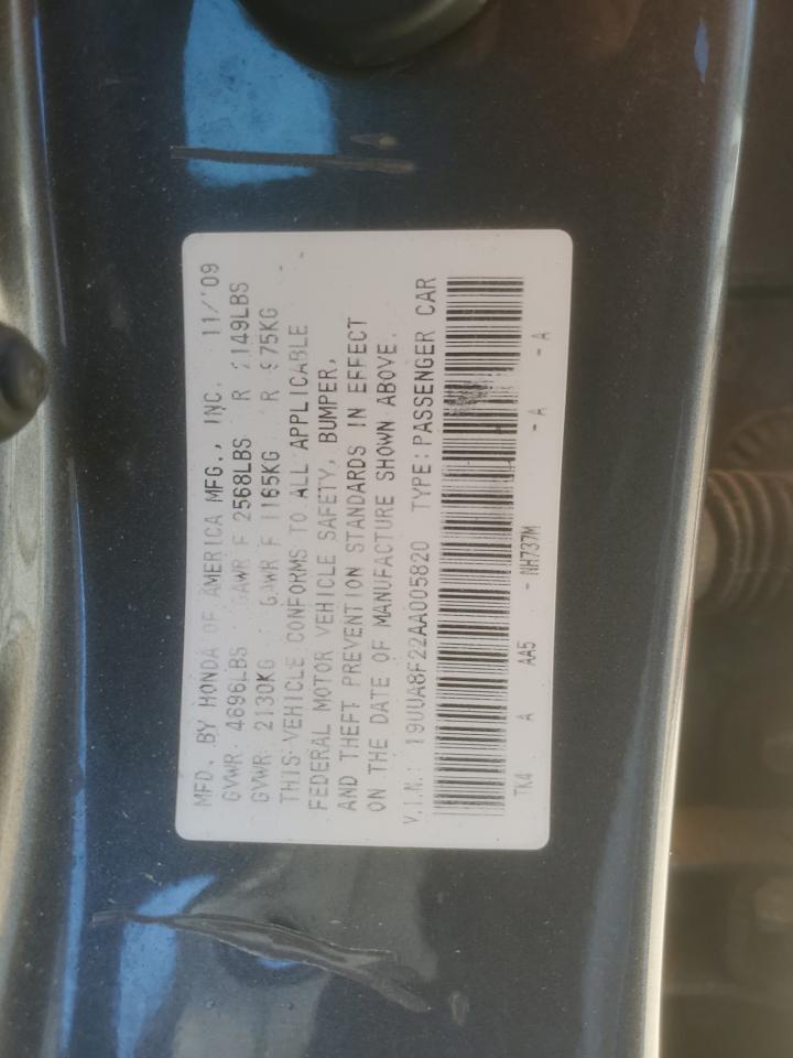 19UUA8F22AA005820 2010 Acura Tl