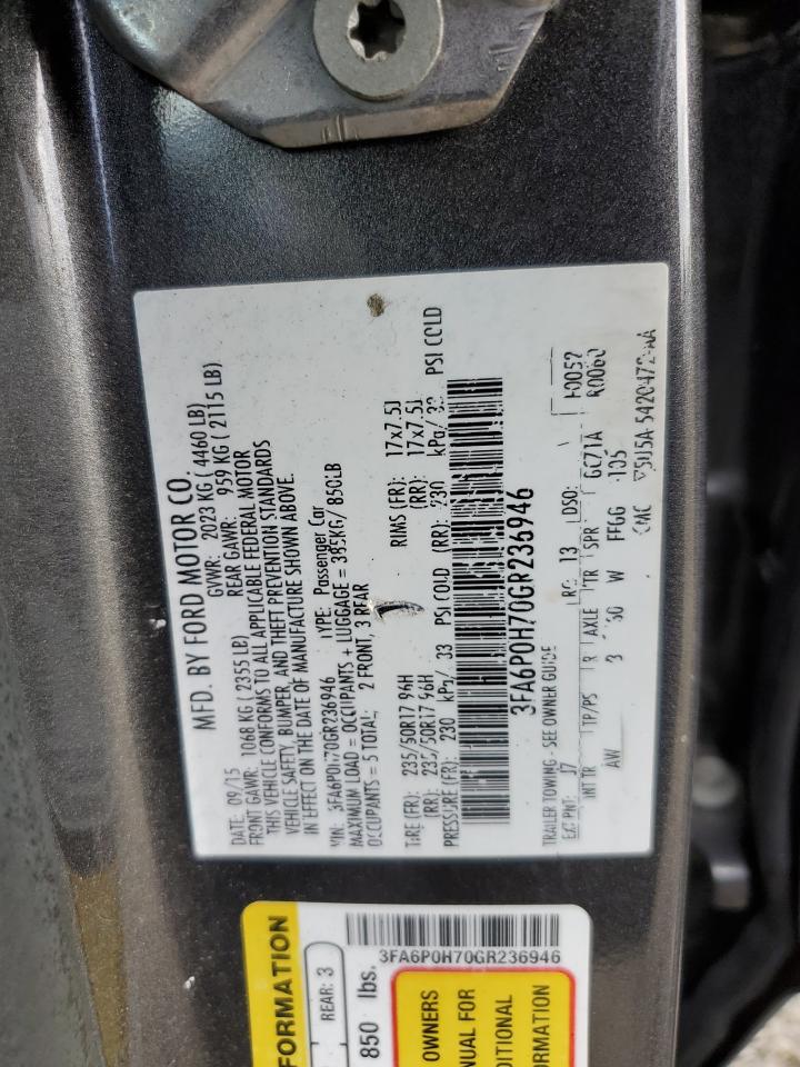 3FA6P0H70GR236946 2016 Ford Fusion Se