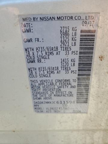 2018 Nissan Pathfinder S VIN: 5N1DR2MMXJC611598 Lot: 51865934