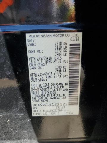 2018 Nissan Murano S VIN: 5N1AZ2MG1JN122122 Lot: 52934084