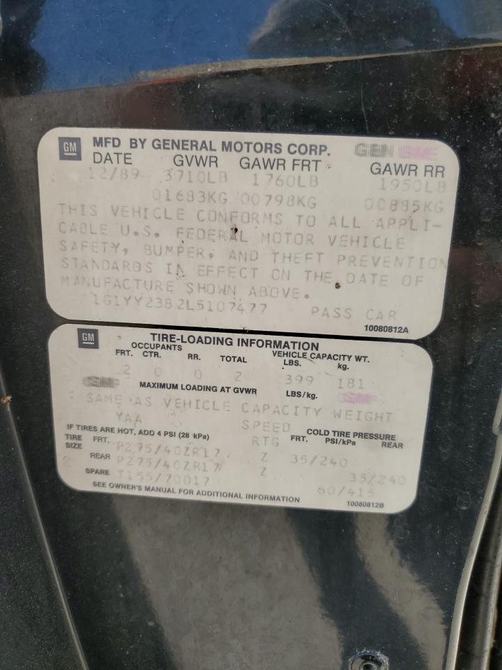 1G1YY2382L5107477 1990 Chevrolet Corvette