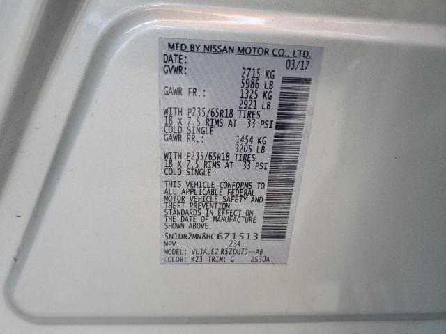 2017 Nissan Pathfinder S VIN: 5N1DR2MN8HC671513 Lot: 51032634