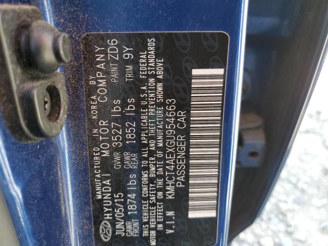 2016 Hyundai Accent Se VIN: KMHCT4AEXGU954663 Lot: 50856414