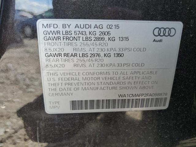 2015 AUDI Q5 TDI PRE - WA1CMAFP2FA098876
