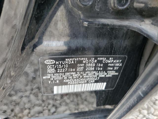 2010 Hyundai Elantra Blue VIN: KMHDU4AD4AU200027 Lot: 51401674