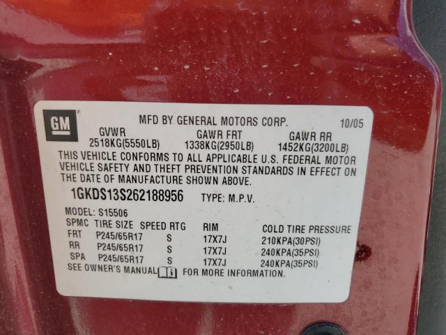 2006 GMC Envoy VIN: 1GKDS13S262188956 Lot: 51747264