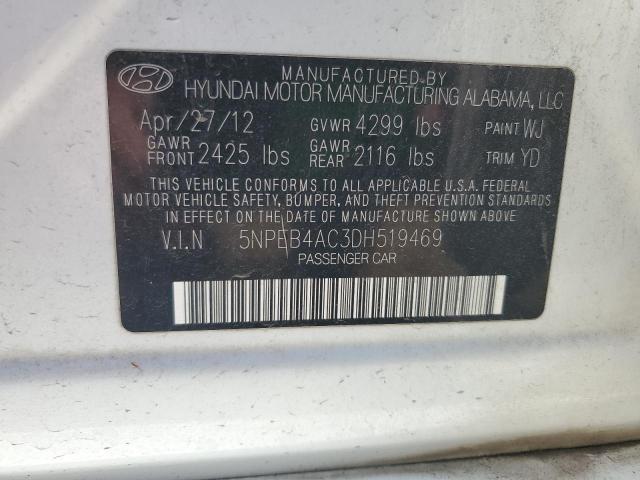 2013 Hyundai Sonata Gls VIN: 5NPEB4AC3DH519469 Lot: 50514164