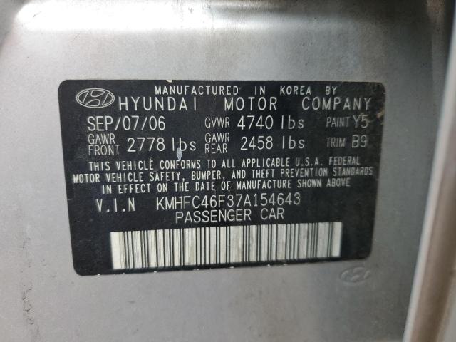 2007 Hyundai Azera Se VIN: KMHFC46F37A154643 Lot: 49714654