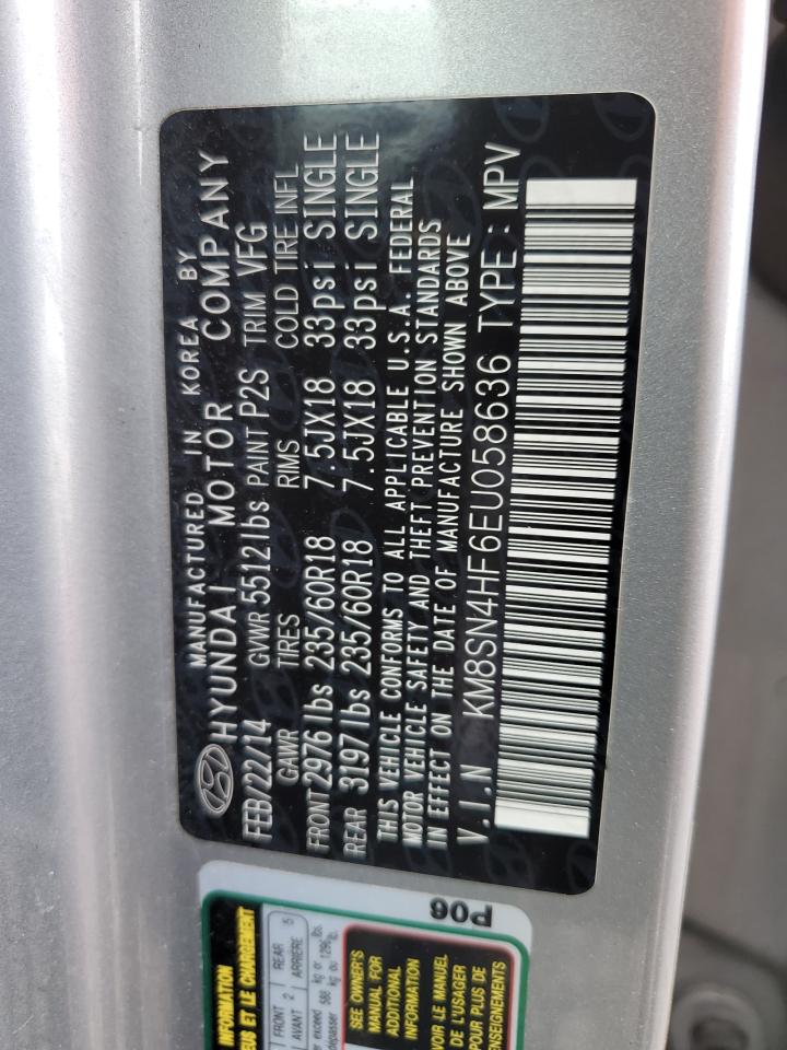 KM8SN4HF6EU058636 2014 Hyundai Santa Fe Gls