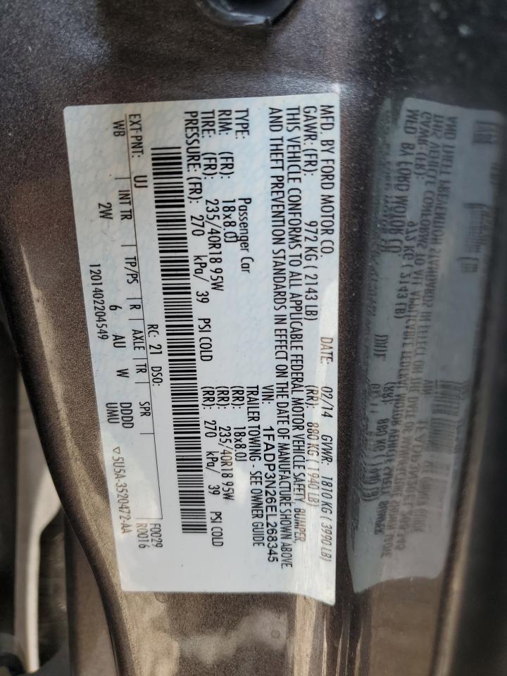 1FADP3N26EL268345 2014 Ford Focus Titanium