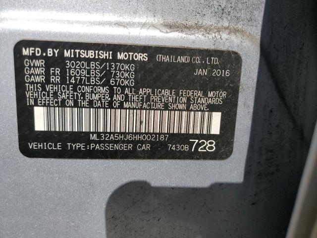2017 MITSUBISHI MIRAGE GT ML32A5HJ6HH002187