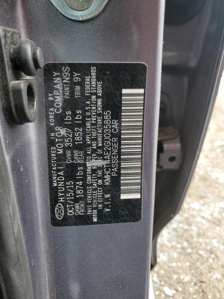 KMHCT4AE2GU035885 2016 Hyundai Accent Se