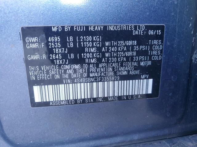 2015 SUBARU OUTBACK 2. - 4S4BSBNC3F3355829