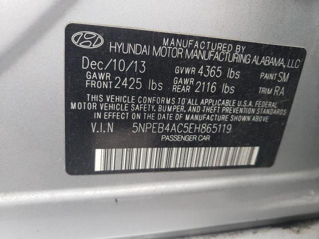 2014 Hyundai Sonata Gls VIN: 5NPEB4AC5EH865119 Lot: 51398234