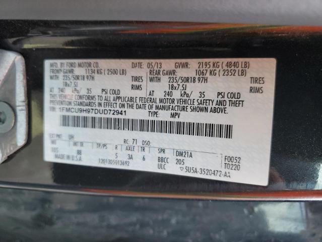 2013 Ford Escape Sel VIN: 1FMCU9H97DUD72941 Lot: 50940244