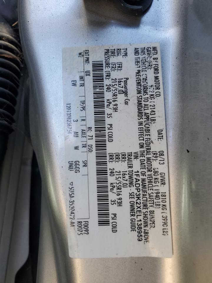 1FADP3K2XEL138959 2014 Ford Focus Se