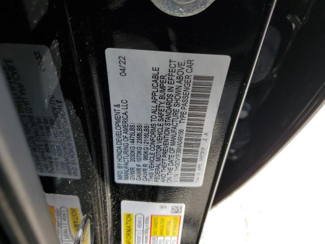 2022 Honda Accord Sport VIN: 1HGCV1F39NA049156 Lot: 53158554