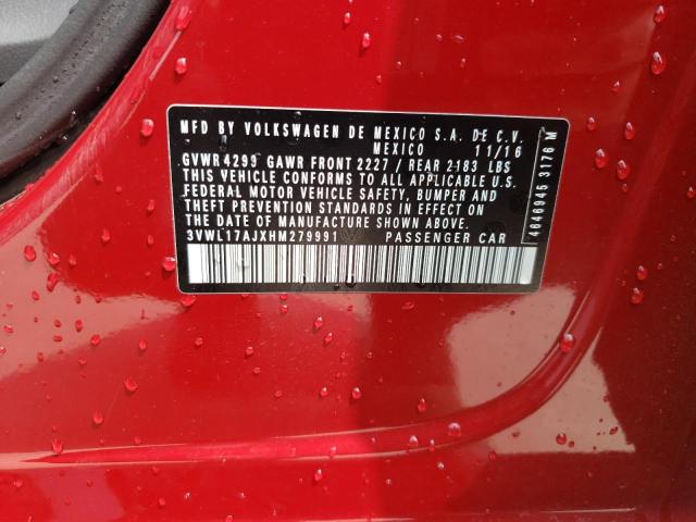 2017 Volkswagen Jetta Sel VIN: 3VWL17AJXHM279991 Lot: 50974814