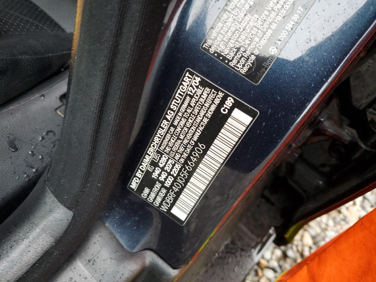 WDBRF40J05F664906 2005 Mercedes-Benz C 230K Sport Sedan