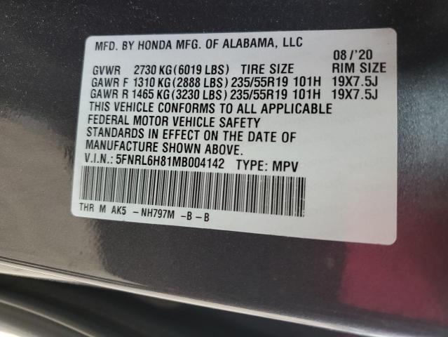 5FNRL6H81MB004142 Honda Odyssey TO 13