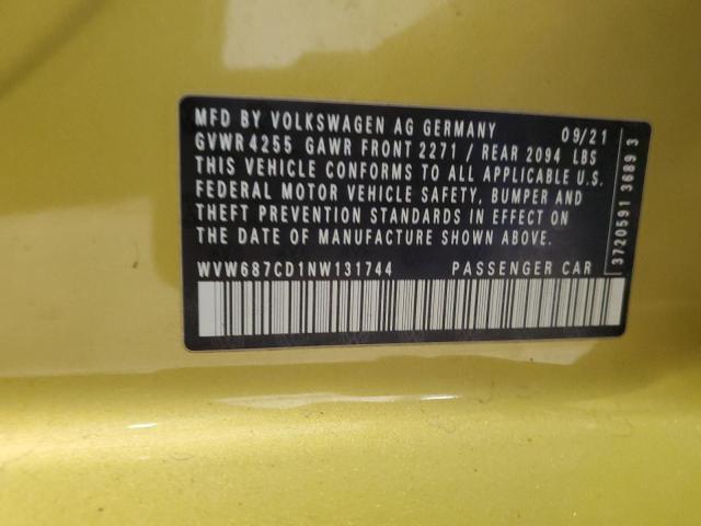 2022 VOLKSWAGEN GTI AUTOBA WVW687CD1NW131744
