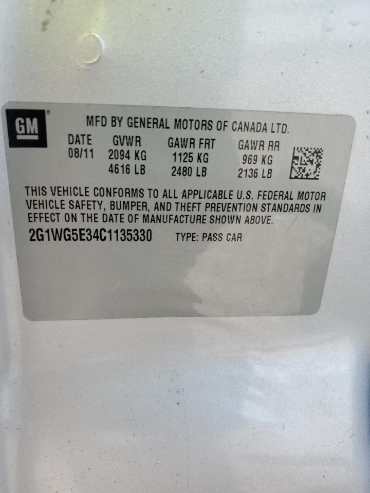 2G1WG5E34C1135330 2012 Chevrolet Impala Lt